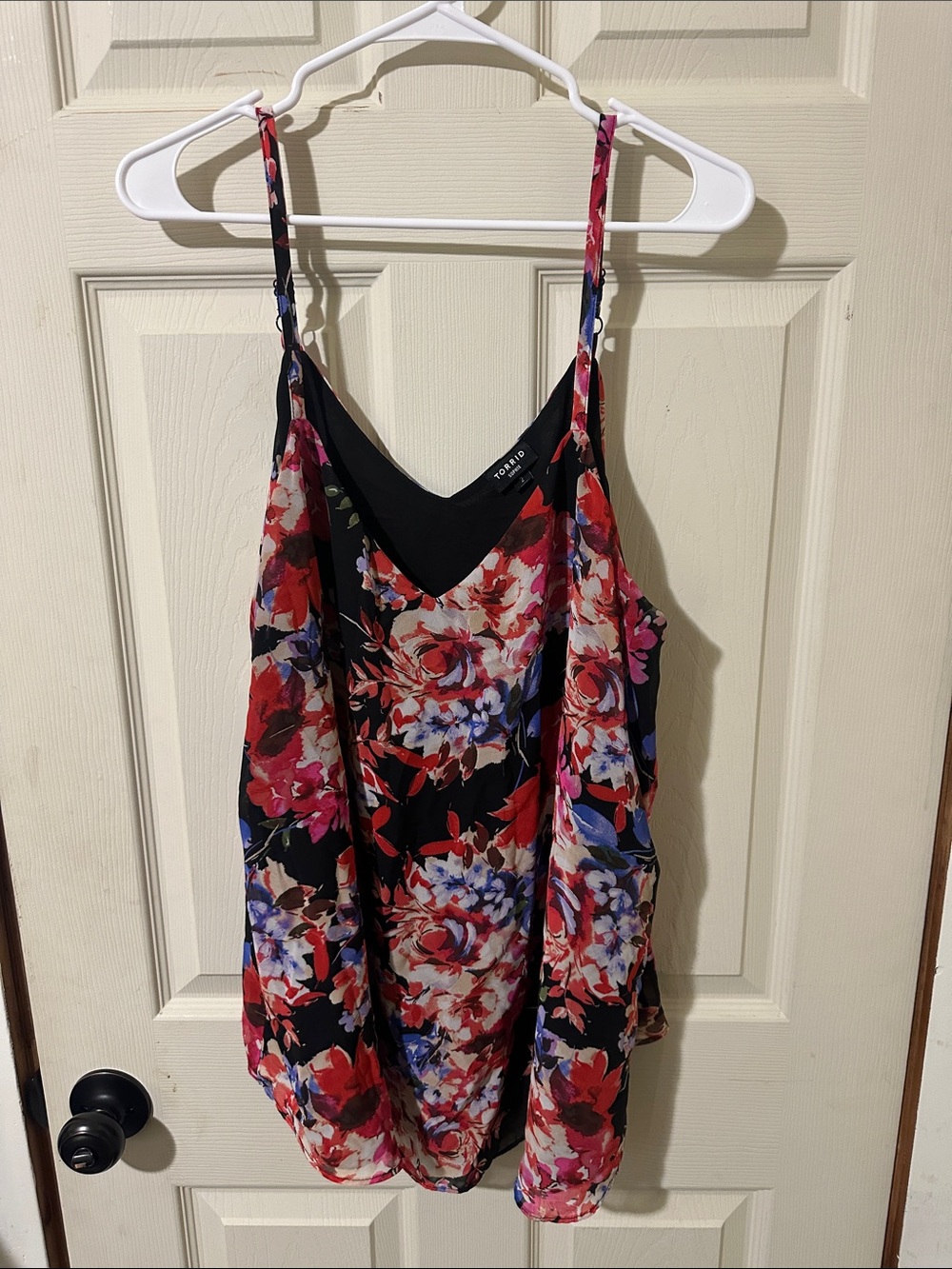 Torrid Sophie Floral V-Neck Cami Top - Black Multi